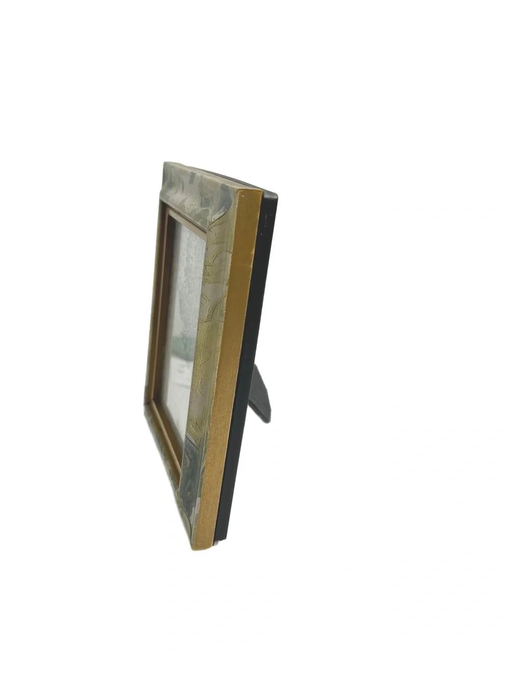 Decorative Floral Pattern Photo Frame with Gold Trim